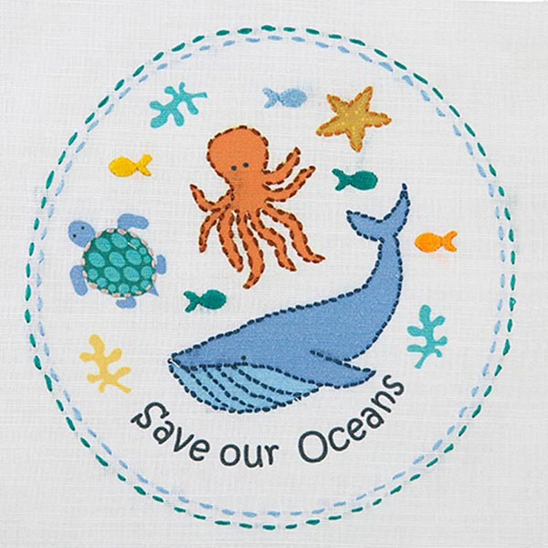 Conjunto de bordado para principiantes Save our Oceans,  image number 2