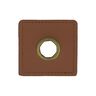 Parche de imitación de cuero con ojal [ 4 Unidad / Ø 10 mm ] – marrón,  thumbnail number 1