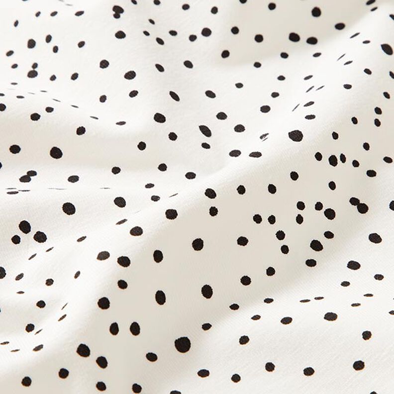Tela de jersey de algodón Puntos irregulares – blanco,  image number 2