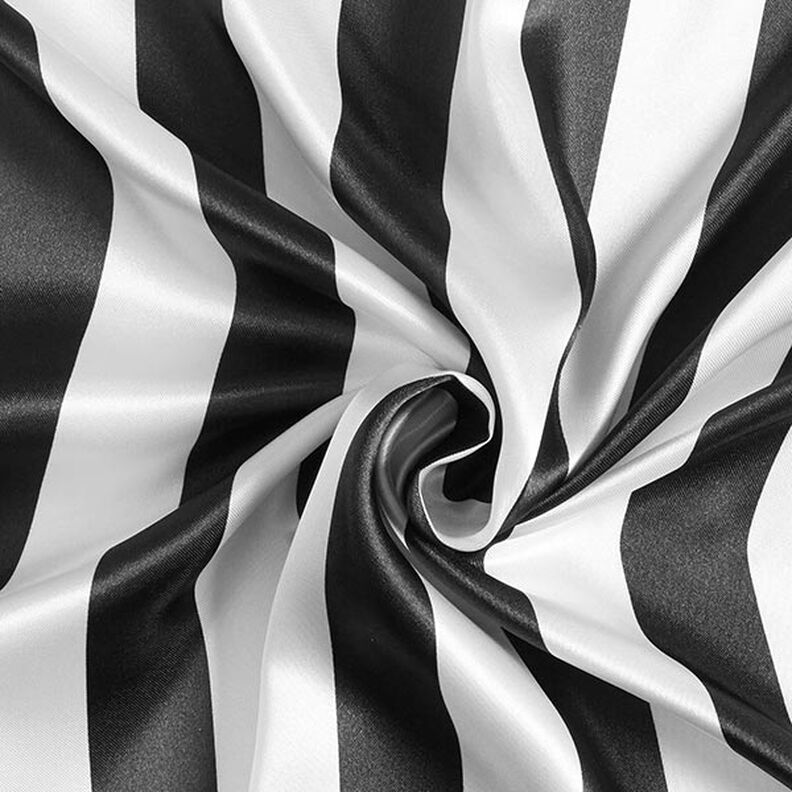 Poliéster satinado rayas verticales anchas – negro/blanco,  image number 3
