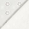 Tela de algodón con bordado de ojales y flores pequeñas – blanco,  thumbnail number 4