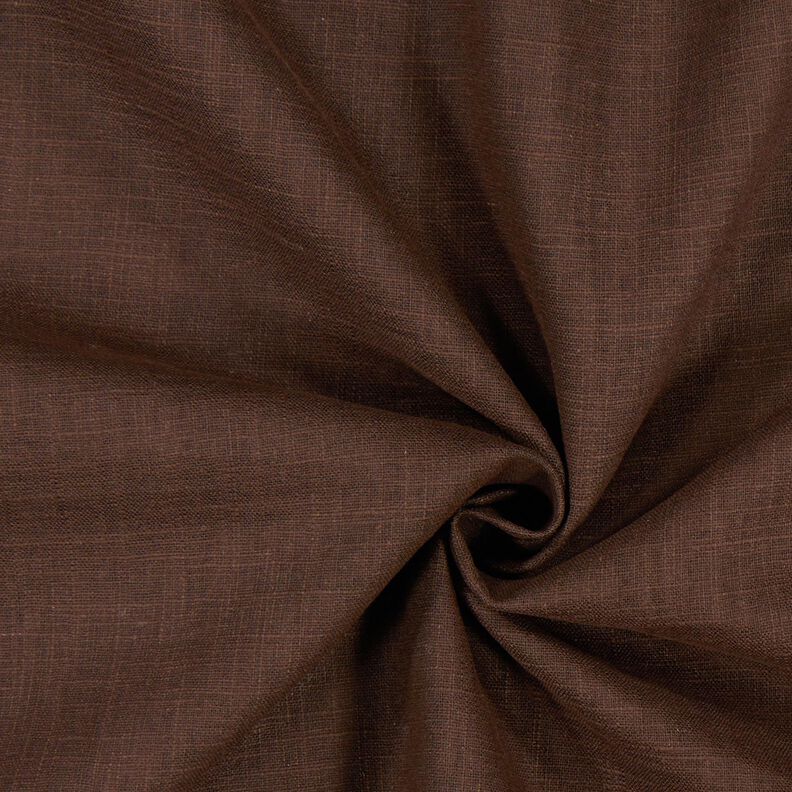 Tejido de lino con mezcla de ramio mediano – marrón oscuro,  image number 1
