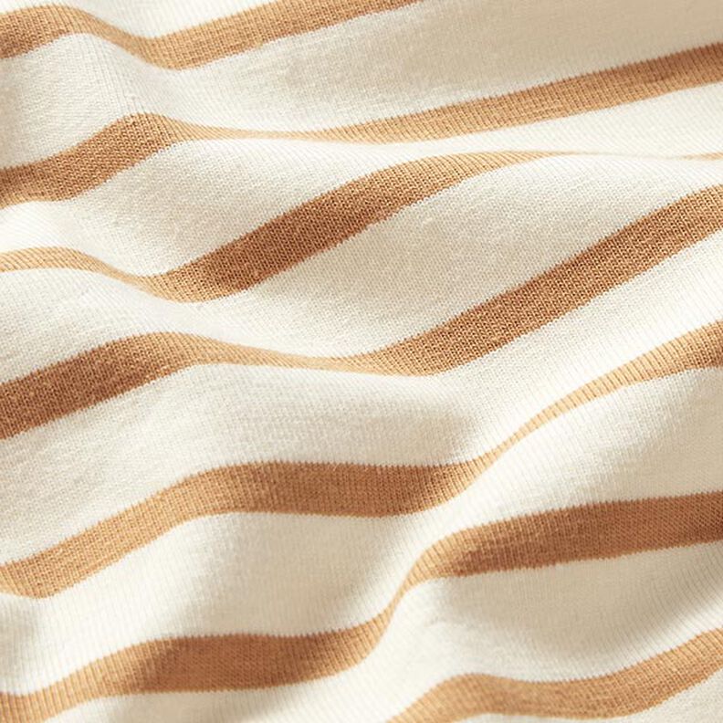 Punto de algodón con rayas estrechas y anchas – crema/canela,  image number 2
