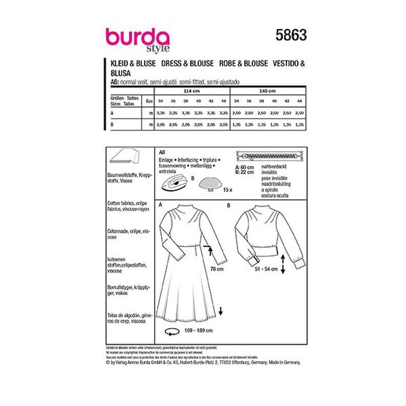 Vestido / Blusa | Burda 5863 | 34-44,  image number 9