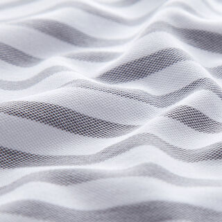 Tela de jersey Piqué Rayas – blanco/gris, 