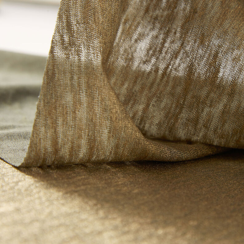 Jersey de lino melange brillante – caqui/oro metalizado,  image number 3