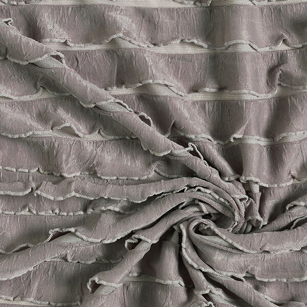 Jersey batik con volantes y rayas horizontales – marrón oscuro,  image number 3
