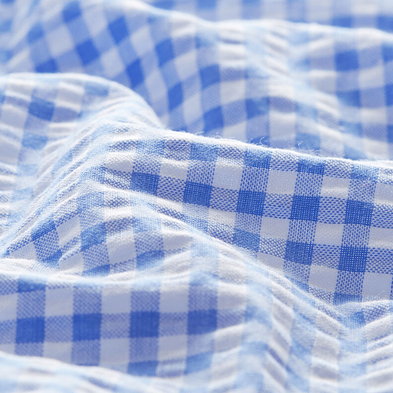 Tela Seersucker Mezcla de algodón Cuadros vichy – azul claro,  image number 2