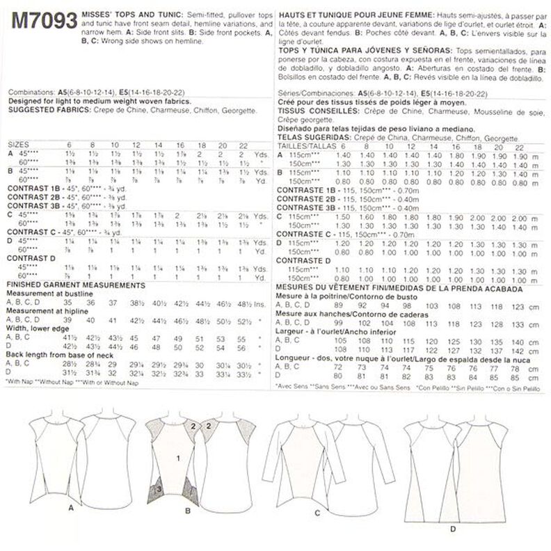 Tops|túnica, McCalls 7093 | 32 - 48,  image number 11