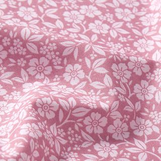 Popelina de algodón Flores bicolor – rosa antiguo/rosado, 
