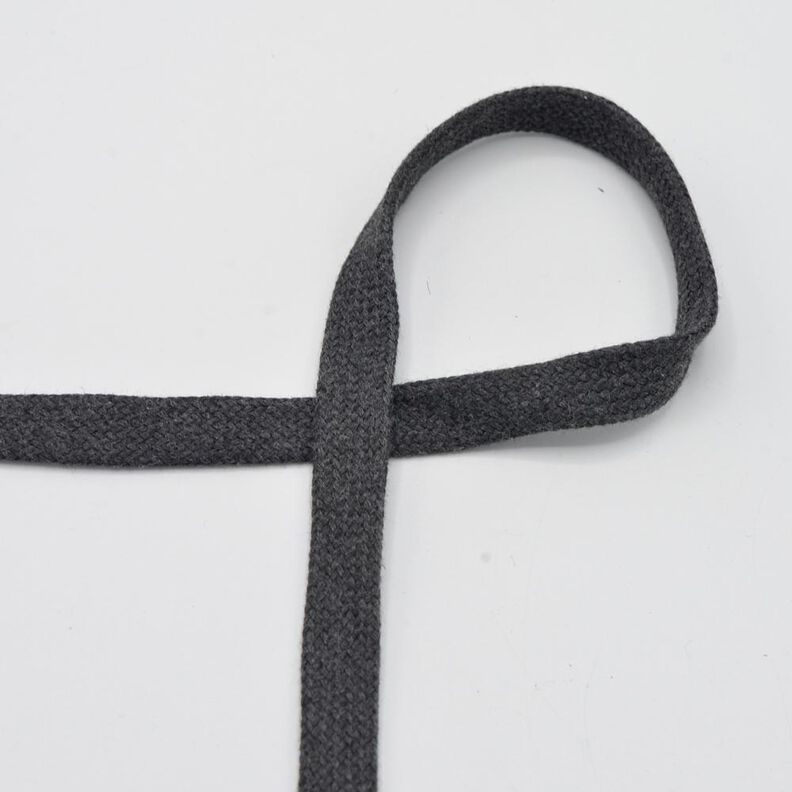 Cordón plano Sudadera Algodón Melange [15 mm] – antracito,  image number 1