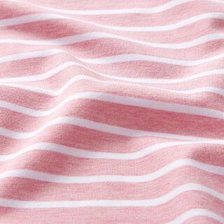 GOTS Tela de jersey de algodón rayas | Albstoffe – rosa/blanco, 
