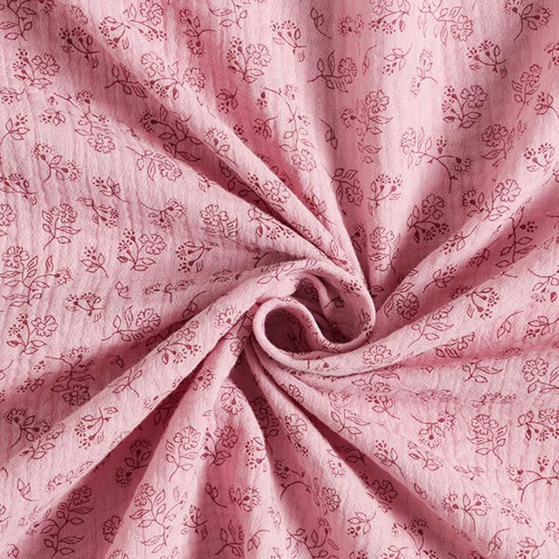 Muselina/doble arruga Pequeños zarcillos de flores – rosa,  image number 3