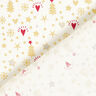 Tela de algodón Popelina Corazones y estrellas – blanco lana/dorado,  thumbnail number 4