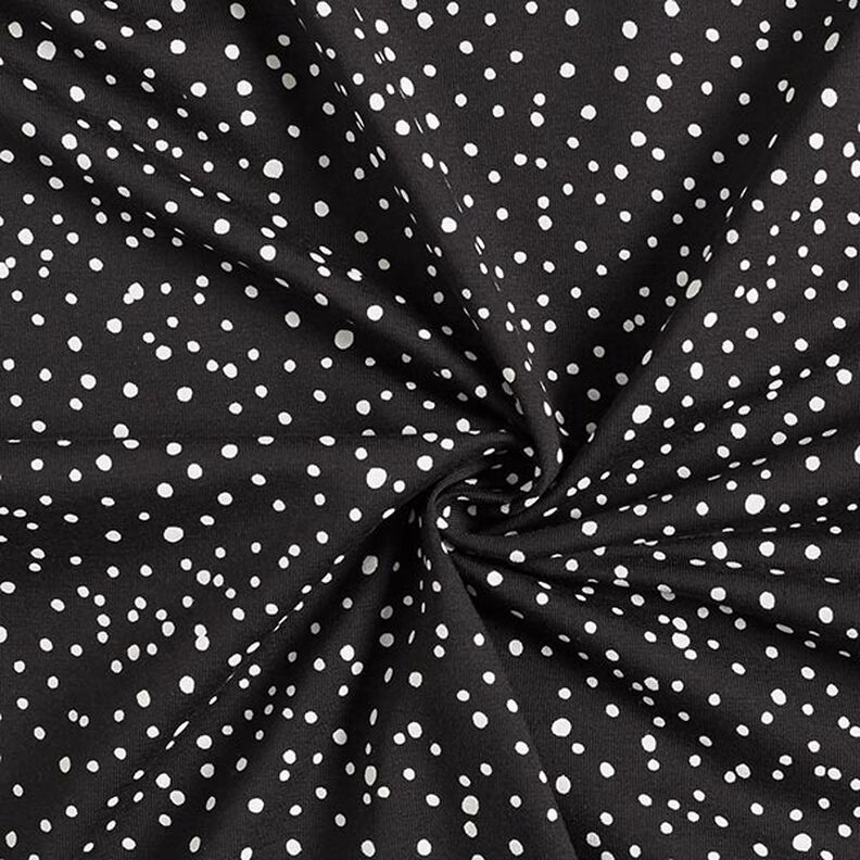 Tela de jersey de algodón Puntos irregulares – negro,  image number 3