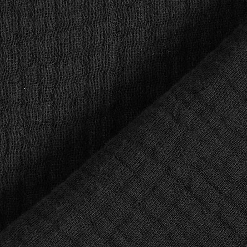GOTS Muselina de algodón de tres capas – negro,  image number 5