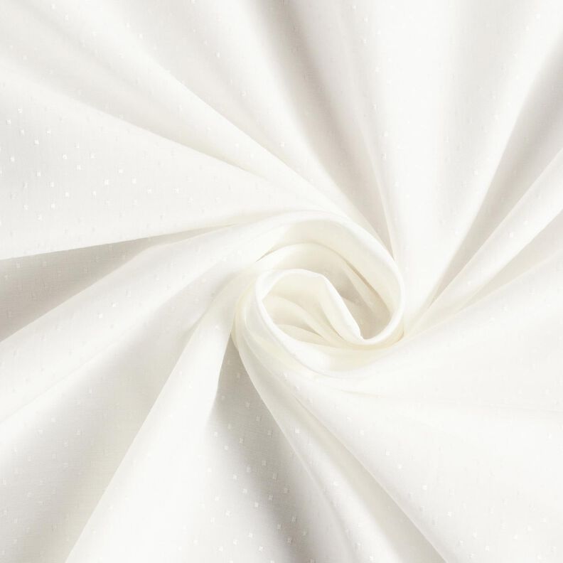 Tela de blusa de raso con lunares – blanco,  image number 1