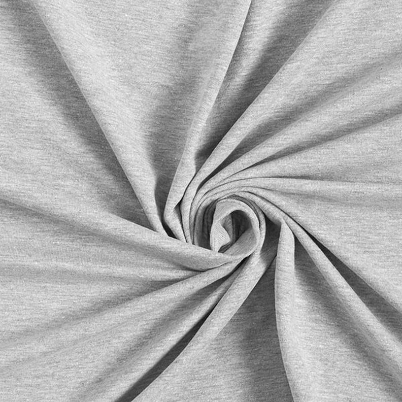 Tela de jersey de algodón Uni Melange – gris claro,  image number 1