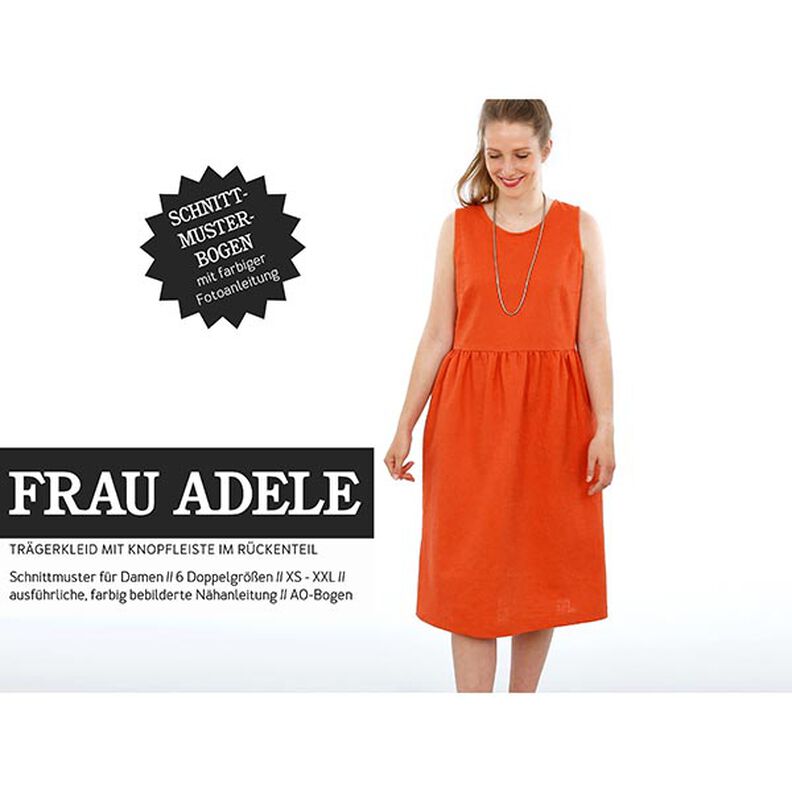 FRAU ADELE - Vestido de tirantes con tira de botones en la espalda, Studio Schnittreif  | XXS -  XXL,  image number 1