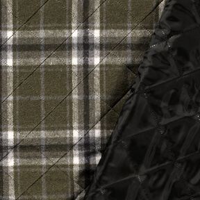 Tela acolchada A cuadros – oliva oscuro/piedra gris, 
