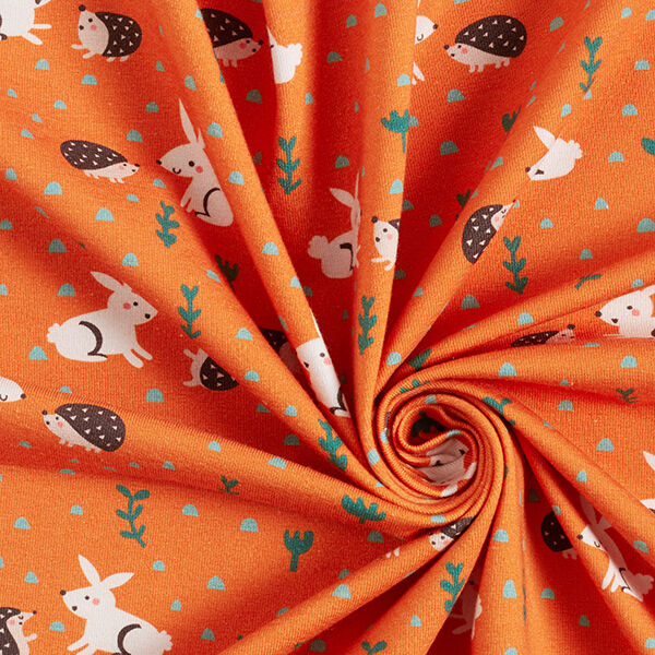 Tela de jersey de algodón Liebre y erizo Impresión digital | PETIT CITRON – naranja – Muestra,  image number 3