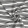 Tela de jersey de viscosa Rayas brillantes irregulares – blanco lana/negro,  thumbnail number 3