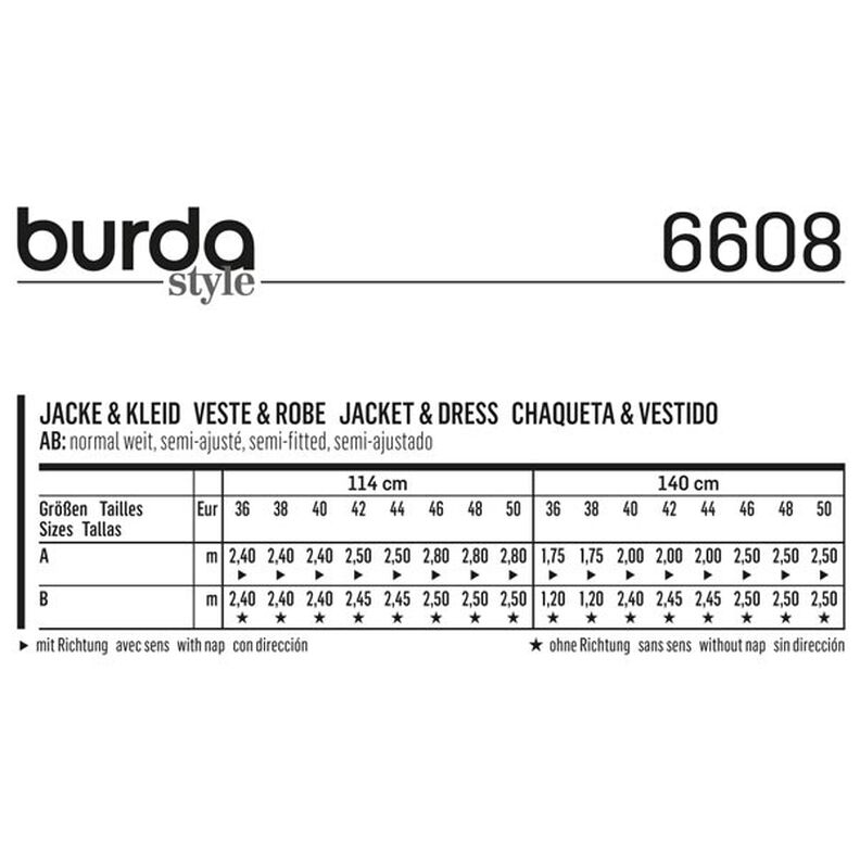 Chaqueta / Vestido, Burda 6608,  image number 5