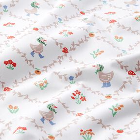 Popelina de algodón Casa de campo gansos – marfil/beige oscuro, 