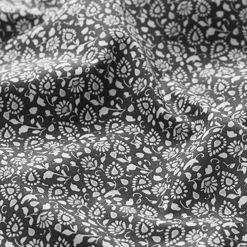 Cretona de algodón Cachemira pequeña – gris oscuro,  image number 2