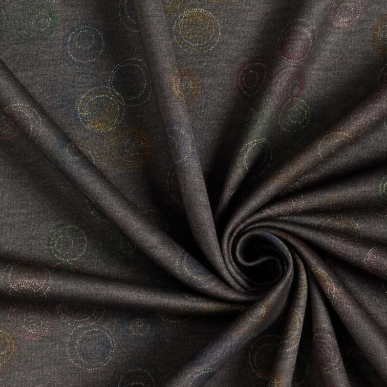 Tela de jersey de viscosa Círculos de colores – piedra gris,  image number 3