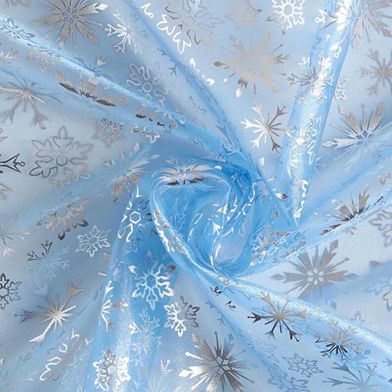 Organza con copos de nieve – azul claro,  image number 4