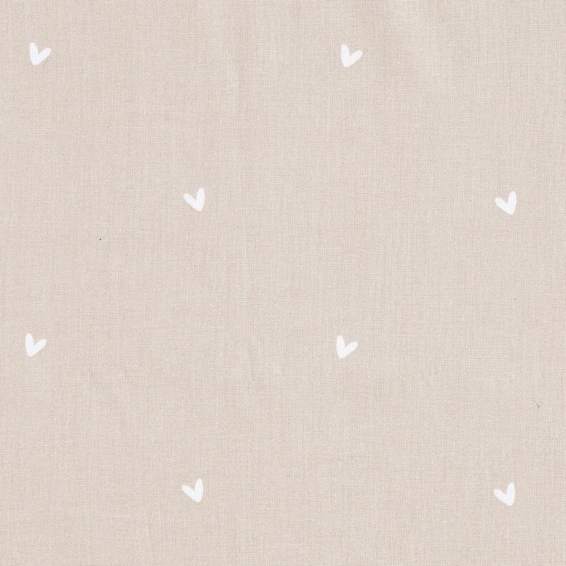 Popelina de algodón Corazones delicados – gris brumoso,  image number 1