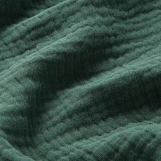 GOTS Muselina de algodón de tres capas – verde oscuro, 