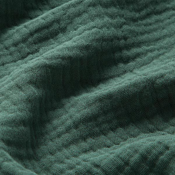 GOTS Muselina de algodón de tres capas – verde oscuro,  image number 3