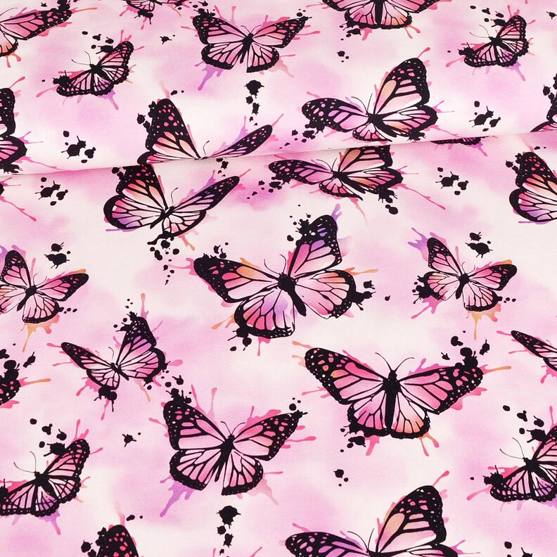 Tela de jersey de algodón Mariposa esbozadas | Glitzerpüppi – violeta pastel,  image number 2