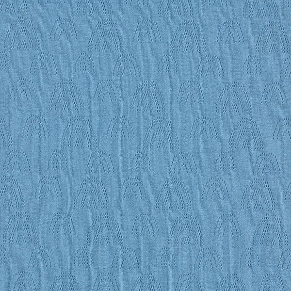 Jersey de punto fino con patrón de agujeros Arcoíris – azul vaquero,  image number 1