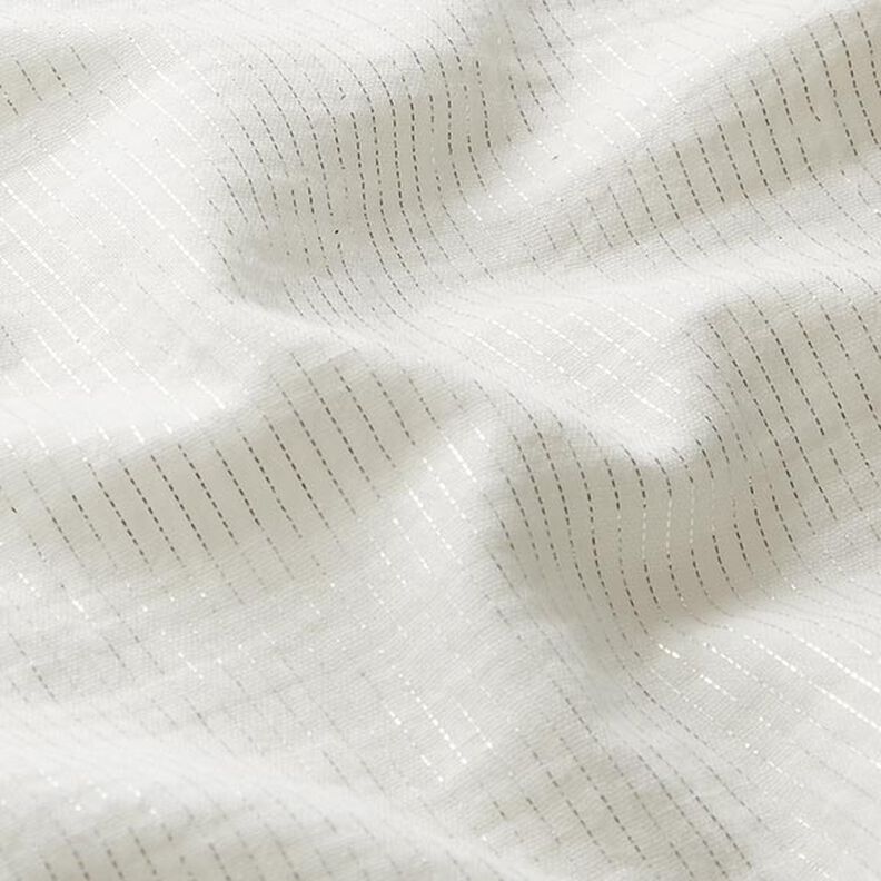 Muselina de algodón rayas brillantes – blanco,  image number 3