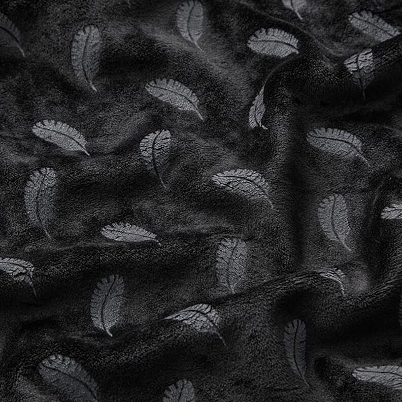 Nicki terciopelo plumas – negro,  image number 2
