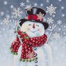Panel Tapiz Muñeco de nieve Lúrex – blanco,  thumbnail number 1