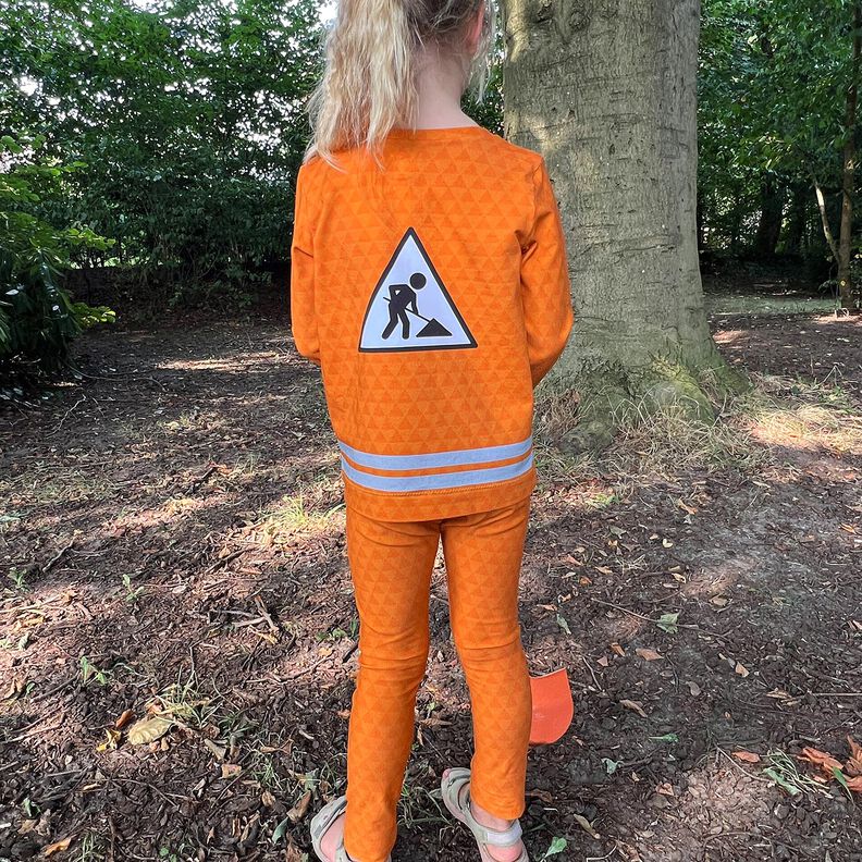 Felpa francesa veraniega Tela conviértete en albañil por un día – naranja claro/gris plateado,  image number 7