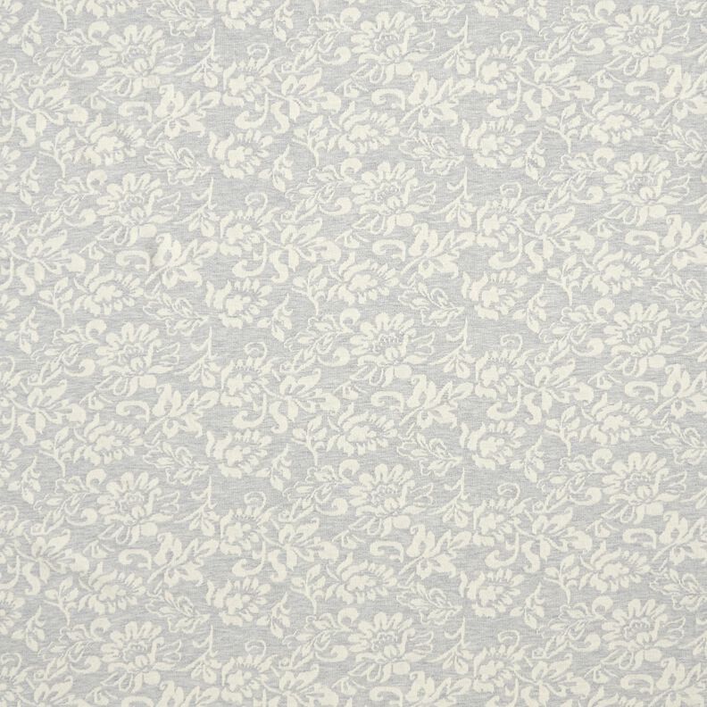 Felpa francesa flores – gris claro/blanco,  image number 1