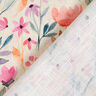 Mezcla lino-algodón acuarela flores primaverales – blanco lana,  thumbnail number 5