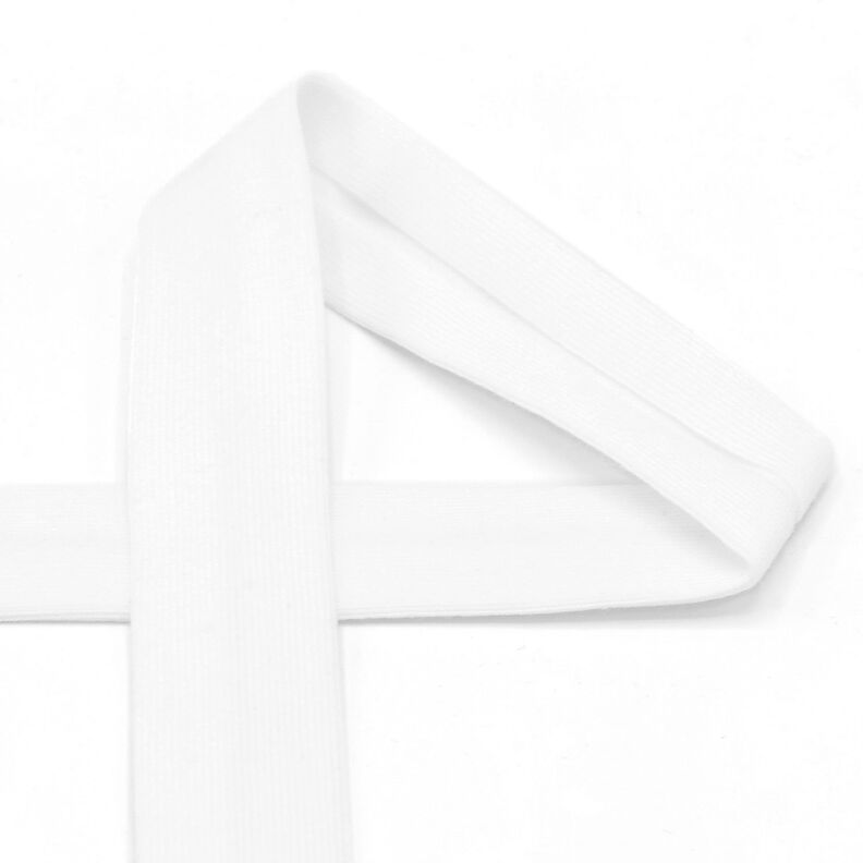 Cinta al biés Tela de jersey de algodón [20 mm] – blanco,  image number 1