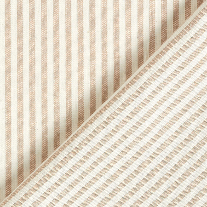 Mezcla de viscosa y algodón Rayas – beige/blanco lana,  image number 4