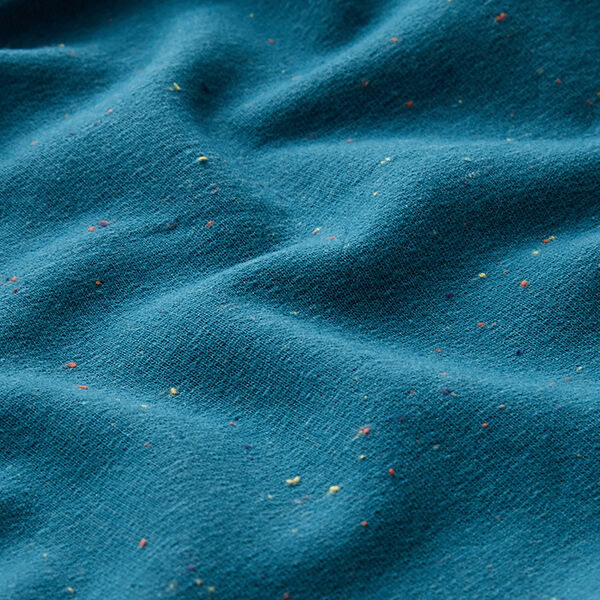 Tela de sudadera suave Chispitas de colores – petroleo,  image number 2