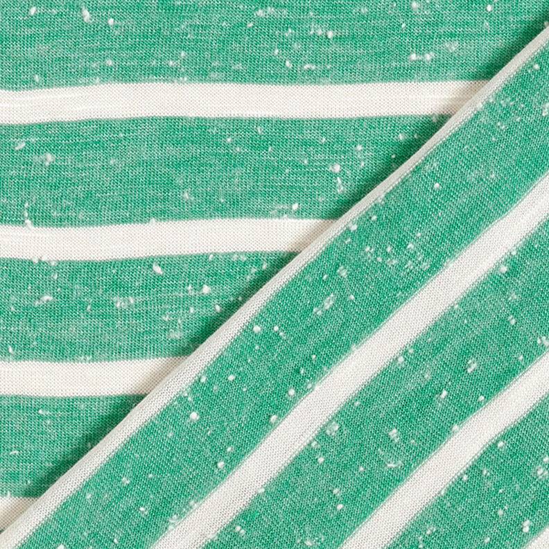 Tela de jersey de viscosa rayas horizontales – verde esmeralda/blanco,  image number 4
