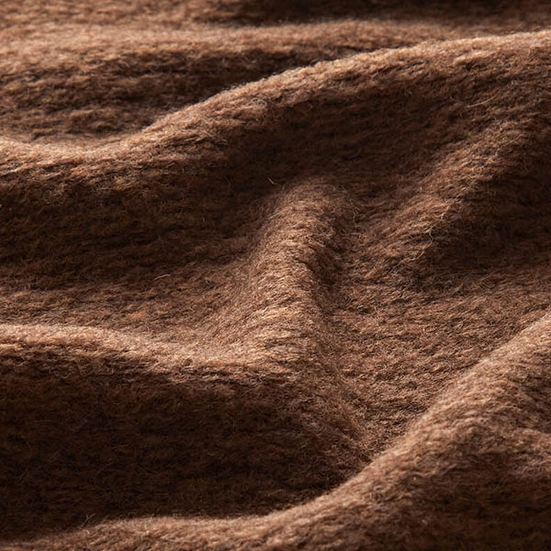 Tela de abrigo mezcla de lana melange – chocolate,  image number 2