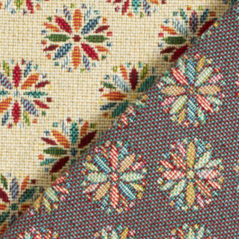 Tela decorativa Tapiz Mandalas de flores pequeñas – beige claro/rojo,  image number 4