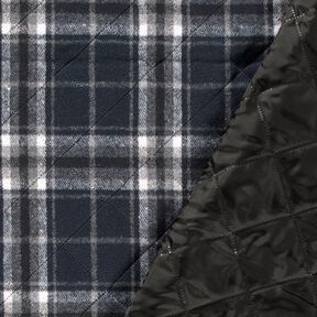 Tela acolchada A cuadros – azul noche/piedra gris, 