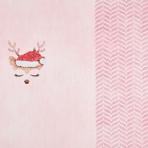 Tela de jersey de algodón Ciervo brillante dormido Panel | Glitzerpüppi – rosado/rosa viejo claro, 